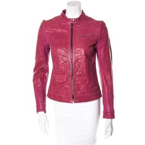 $3K DOLCE & GABBANA Pink lambskin Leather Jacket XS | US 4, IT 40